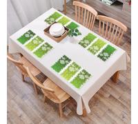 QRFASFZO Set di 6 Tovagliette Americana Plastica Lavabili, antiscivolo, lavabili, in PVC, resistenti al calore,Vecchie figure antiche irlandesi su nastri nei toni del verde, pizzo storico cel,45x30cm