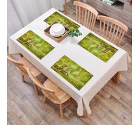 QRFASFZO Set di 6 Tovagliette Americana Plastica Lavabili, antiscivolo, lavabili, in PVC, resistenti al calore,Animali, ricci, funghi e scoiattoli in un bosco misterioso,45x30cm