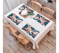 QRFASFZO Set di 6 Tovagliette Americana Plastica Lavabili, antiscivolo, lavabili, in PVC, resistenti al calore,Fiches e carte da gioco sono sparse sul tavolo. Casinò. Giochi. Tempo libero. Ri,45x30cm