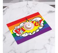 QRFASFZO Set di 6 Tovagliette Americana Plastica Lavabili, antiscivolo, lavabili, in PVC, resistenti al calore,Decorazioni Pride, effetto esplosione bomba Pride Blast, icona dei fumetti Pop A,45x30cm
