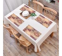 QRFASFZO Set di 6 Tovagliette Americana Plastica Lavabili, antiscivolo, lavabili, in PVC, resistenti al calore,Marocchino, grandi piastrelle in ceramica colorate vintage design arabesco auten,45x30cm