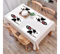 QRFASFZO Set di 6 Tovagliette Americana Plastica Lavabili, antiscivolo, lavabili, in PVC, resistenti al calore,animale, Ritratto ravvicinato di un Boston Terrier, Seduto accanto all'amore,45x30cm