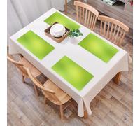 QRFASFZO Set di 6 Tovagliette Americana Plastica Lavabili, antiscivolo, lavabili, in PVC, resistenti al calore,Verde, sfumature di colore tenui astratte, tema estivo ecologico e naturale, ton,45x30cm