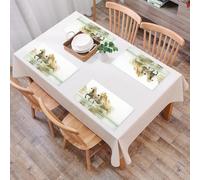QRFASFZO Set di 6 Tovagliette Americana Plastica Lavabili, antiscivolo, lavabili, in PVC, resistenti al calore,Animali, una mandria di cavalli che attraversa acque poco profonde, emettendo en,45x30cm