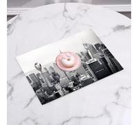 QRFASFZO Set di 6 Tovagliette Americana Plastica Lavabili, antiscivolo, lavabili, in PVC, resistenti al calore,New York, New York, oltre Manhattan dai grattacieli di Urban Global Culture Ar(1,45x30cm