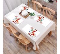 QRFASFZO Set di 6 Tovagliette Americana Plastica Lavabili, antiscivolo, lavabili, in PVC, resistenti al calore,Musica, lavoro con le note musicali Ritmo Canzone Orn,45x30cm