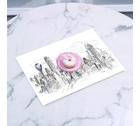 QRFASFZO Set di 6 Tovagliette Americana Plastica Lavabili, antiscivolo, lavabili, in PVC, resistenti al calore,New York, paesaggio urbano di New York disegnato a mano, turismo viag,45x30cm