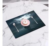 QRFASFZO Set di 6 Tovagliette Americana Plastica Lavabili, antiscivolo, lavabili, in PVC, resistenti al calore,Vista sull'oceano, un'antica barca a vela che galleggia nel mare nero sotto le n,45x30cm