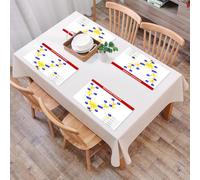 QRFASFZO Set di 6 Tovagliette Americana Plastica Lavabili, antiscivolo, lavabili, in PVC, resistenti al calore,Educativo, Fusione Nucleare Catena Protone Neutrone,45x30cm