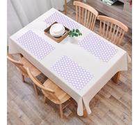 QRFASFZO Set di 6 Tovagliette Americana Plastica Lavabili, antiscivolo, lavabili, in PVC, resistenti al calore,Lavanda, grandi pois bianchi su sfondo color pastello, motivo in stile retrò, st,45x30cm