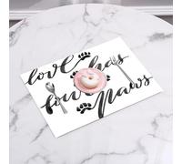 QRFASFZO Set di 6 Tovagliette Americana Plastica Lavabili, antiscivolo, lavabili, in PVC, resistenti al calore,Citazione, lettere scritte a mano in stile acquerello, l'amore ha quattro zampe,45x30cm