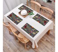 QRFASFZO Set di 6 Tovagliette Americana Plastica Lavabili, antiscivolo, lavabili, in PVC, resistenti al calore,Una raccolta di elementi culturali spagnoli, tradizione spagnola e deliziosi, ic,45x30cm