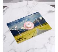 QRFASFZO Set di 6 Tovagliette Americana Plastica Lavabili, antiscivolo, lavabili, in PVC, resistenti al calore,Sentieri innevati panoramici, lunghe strade e montagne maestose, un percorso pit,45x30cm