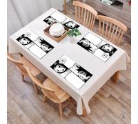QRFASFZO Set di 6 Tovagliette Americana Plastica Lavabili, antiscivolo, lavabili, in PVC, resistenti al calore,Scena drammatica con un'espressione arrabbiata e un uomo che mostra una donna s,45x30cm