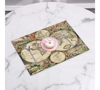 QRFASFZO Set di 6 Tovagliette Americana Plastica Lavabili, antiscivolo, lavabili, in PVC, resistenti al calore,Mappa del mondo antico, antica, storica, America, Africa,45x30cm