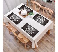 QRFASFZO Set di 6 Tovagliette Americana Plastica Lavabili, antiscivolo, lavabili, in PVC, resistenti al calore,Citazione calligrafica: "La cosa che preferisco della mia casa è con chi la cond,45x30cm