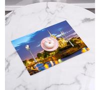 QRFASFZO Set di 6 Tovagliette Americana Plastica Lavabili, antiscivolo, lavabili, in PVC, resistenti al calore,Cattedrale di Notre Dame al tramonto a Parigi, Francia, Riverside Scen,45x30cm