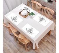 QRFASFZO Set di 6 Tovagliette Americana Plastica Lavabili, antiscivolo, lavabili, in PVC, resistenti al calore,Etichetta vintage disegnata a mano con un'ancora e scritta. L'amore è l'ancora.,45x30cm
