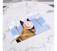 QRFASFZO Set di 6 Tovagliette Americana Plastica Lavabili, antiscivolo, lavabili, in PVC, resistenti al calore,Obbedienza Pastore Tedesco Pelliccia Cielo Maestoso Grandi Animali Fauna Selvati,45x30cm