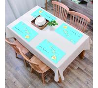 QRFASFZO Set di 6 Tovagliette Americana Plastica Lavabili, antiscivolo, lavabili, in PVC, resistenti al calore,Decorazioni hawaiane, mappa delle isole Hawaii con la capitale Honolu,45x30cm