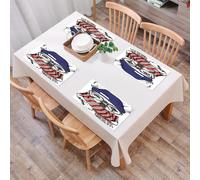QRFASFZO Set di 6 Tovagliette Americana Plastica Lavabili, antiscivolo, lavabili, in PVC, resistenti al calore,Ritratto di un animale disegnato a mano, un bulldog francese che indossa una sci,45x30cm