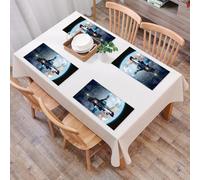 QRFASFZO Set di 6 Tovagliette Americana Plastica Lavabili, antiscivolo, lavabili, in PVC, resistenti al calore,Astronave aliena vicina alla Terra per sfondi fantasy futuristici o viaggi inter,45x30cm