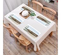QRFASFZO Set di 6 Tovagliette Americana Plastica Lavabili, antiscivolo, lavabili, in PVC, resistenti al calore,Londra, Palace, edificio storico, fiume Tamigi, ruota panoramica, disegno a mat,45x30cm