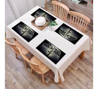 QRFASFZO Set di 6 Tovagliette Americana Plastica Lavabili, antiscivolo, lavabili, in PVC, resistenti al calore,Senza paura, niente di moderno, elegante, citazioni motivazionali, slogan tipogr,45x30cm
