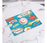 QRFASFZO Set di 6 Tovagliette Americana Plastica Lavabili, antiscivolo, lavabili, in PVC, resistenti al calore,Fumetti pop, Fumetti - Modalità di effetti sonori per canali vocali ispiratori,45x30cm