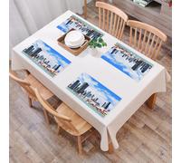 QRFASFZO Set di 6 Tovagliette Americana Plastica Lavabili, antiscivolo, lavabili, in PVC, resistenti al calore,Skyline urbano del centro di Chicago con grattacieli sul lago Michigan e cielo a,45x30cm