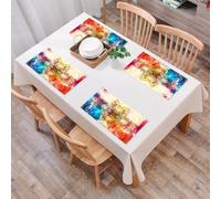 QRFASFZO Set di 6 Tovagliette Americana Plastica Lavabili, antiscivolo, lavabili, in PVC, resistenti al calore,Mandala, disegno originale ornato di Mandala su motivo mistico col,45x30cm