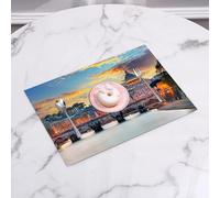 QRFASFZO Set di 6 Tovagliette Americana Plastica Lavabili, antiscivolo, lavabili, in PVC, resistenti al calore,Ponte Sant'angelo e Basilica di San Pietro, l'iconico ponte e cattedrale, Ponte,45x30cm