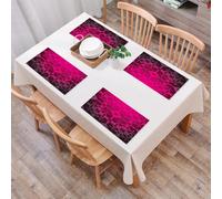 QRFASFZO Set di 6 Tovagliette Americana Plastica Lavabili, antiscivolo, lavabili, in PVC, resistenti al calore,Decorazione magenta, motivo a mosaico ornamentale classico stilizzato vittoriano,45x30cm
