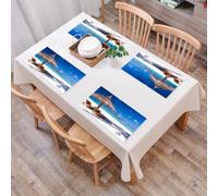 QRFASFZO Set di 6 Tovagliette Americana Plastica Lavabili, antiscivolo, lavabili, in PVC, resistenti al calore,Paesaggio, luna di miele in un'isola caraibica,45x30cm