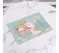 QRFASFZO Set di 6 Tovagliette Americana Plastica Lavabili, antiscivolo, lavabili, in PVC, resistenti al calore,Citazione, sizione artistica con la piccola principessa unicorno Non smettere ma,45x30cm