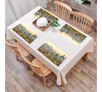 QRFASFZO Set di 6 Tovagliette Americana Plastica Lavabili, antiscivolo, lavabili, in PVC, resistenti al calore,Città, paesaggio romano, monumenti cittadini brillano sotto un orizzonte arancio,45x30cm