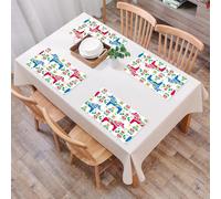 QRFASFZO Set di 6 Tovagliette Americana Plastica Lavabili, antiscivolo, lavabili, in PVC, resistenti al calore,folk, cavallo di Troia colorato ed elementi floreali, modelli di cultura popolar,45x30cm