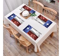 QRFASFZO Set di 6 Tovagliette Americana Plastica Lavabili, antiscivolo, lavabili, in PVC, resistenti al calore,Bandiera della Repubblica di Gibuti, colori simbolici e stelle, rappresentanti d,45x30cm