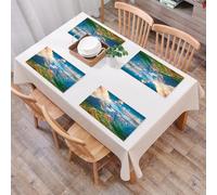 QRFASFZO Set di 6 Tovagliette Americana Plastica Lavabili, antiscivolo, lavabili, in PVC, resistenti al calore,Montagna, strada alpina del Grossglockner in Austria, tema del paesaggio europeo,45x30cm