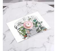 QRFASFZO Set di 6 Tovagliette Americana Plastica Lavabili, antiscivolo, lavabili, in PVC, resistenti al calore,Concetto di serra. Giardino in vetro con fiori e piante in vaso. Illustrazione v,45x30cm