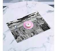 QRFASFZO Set di 6 Tovagliette Americana Plastica Lavabili, antiscivolo, lavabili, in PVC, resistenti al calore,New York, NYC sopra Manhattan dal tetto del grattacielo Urban Global Culture Art,45x30cm