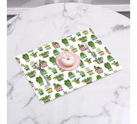 QRFASFZO Set di 6 Tovagliette Americana Plastica Lavabili, antiscivolo, lavabili, in PVC, resistenti al calore,Motivi con cactus e piante grasse in vaso, piante in vaso colorate per motivi ri,45x30cm