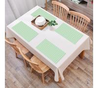 QRFASFZO Set di 6 Tovagliette Americana Plastica Lavabili, antiscivolo, lavabili, in PVC, resistenti al calore,Menta, motivo classico a pois vecchio stile su retro verde chiaro fresco,45x30cm