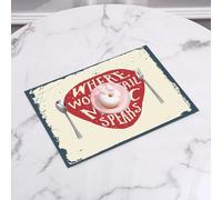 QRFASFZO Set di 6 Tovagliette Americana Plastica Lavabili, antiscivolo, lavabili, in PVC, resistenti al calore,Musica rock, dove le parole falliscono, la musica parla, citazione, slogan music,45x30cm