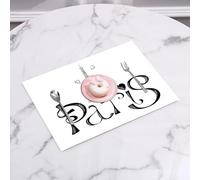 QRFASFZO Set di 6 Tovagliette Americana Plastica Lavabili, antiscivolo, lavabili, in PVC, resistenti al calore,Parola di Parigi con la Torre Eiffel. Parigi. Lettering a mano con inchiostro. C,45x30cm