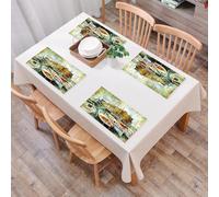 QRFASFZO Set di 6 Tovagliette Americana Plastica Lavabili, antiscivolo, lavabili, in PVC, resistenti al calore,Marine, piccole imbarcazioni di Napoli sulla costa storica italiana con opere d',45x30cm