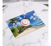 QRFASFZO Set di 6 Tovagliette Americana Plastica Lavabili, antiscivolo, lavabili, in PVC, resistenti al calore,Paradiso: spiaggia soleggiata con palme e mare azzurro in un'isola caraibica. Co,45x30cm