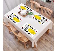QRFASFZO Set di 6 Tovagliette Americana Plastica Lavabili, antiscivolo, lavabili, in PVC, resistenti al calore,Lettere nere in grassetto esprimono amore, circondate dalla luna e da simboli de,45x30cm
