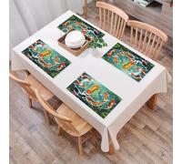 QRFASFZO Set di 6 Tovagliette Americana Plastica Lavabili, antiscivolo, lavabili, in PVC, resistenti al calore,Koi, il pesce koi colorato crea increspature nell'acqua, circondato da loto e un,45x30cm