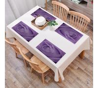 QRFASFZO Set di 6 Tovagliette Americana Plastica Lavabili, antiscivolo, lavabili, in PVC, resistenti al calore,Fiori artistici, rose viola, pieghe complesse creano affascinanti texture visive,45x30cm